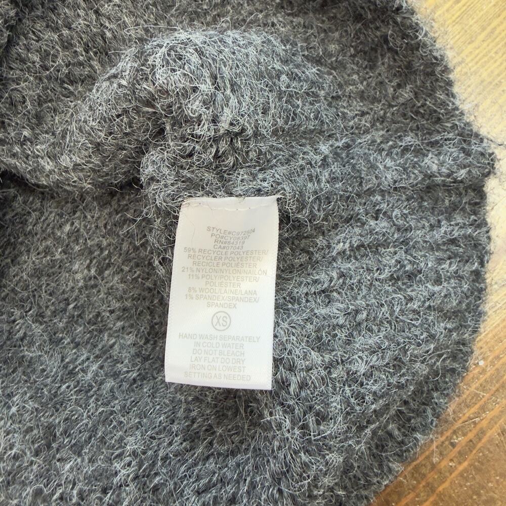 Joie Fair Isle Mock Neck Wool Blend Sweater Grey White XSmall - Picture 5 of 6